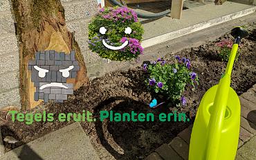 Kom tuintegels ruilen voor gratis plantjes!