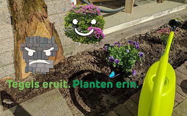 Kom tuintegels ruilen voor gratis plantjes!