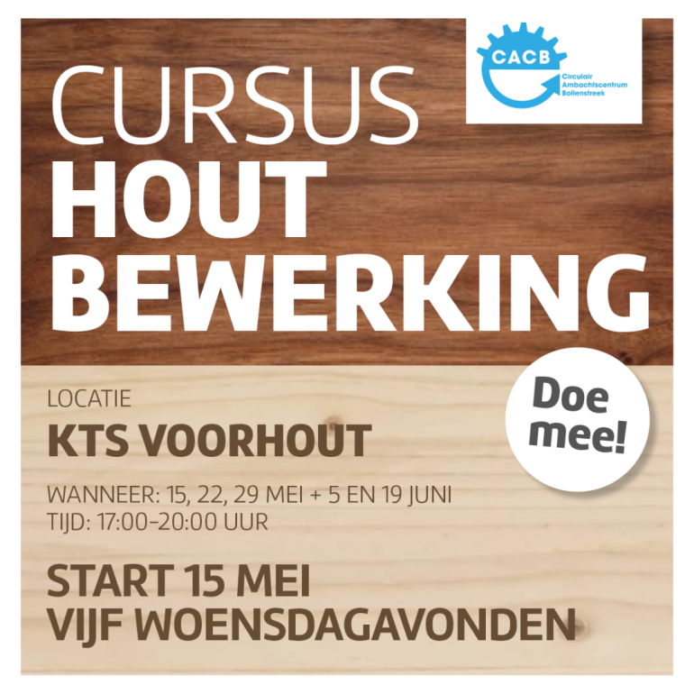 Doe mee aan de cursus houtbewerking!