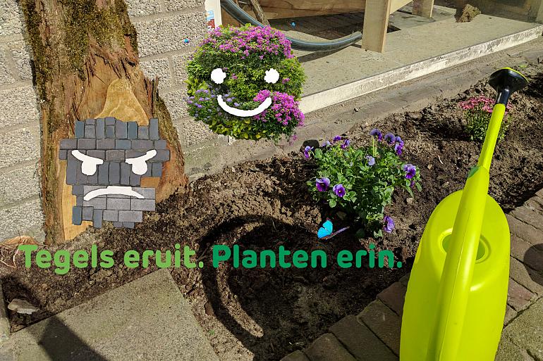 Kom tuintegels ruilen voor gratis plantjes!